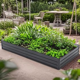 Galvanized Raised Garden Beds Outdoor // 8Ã—4Ã—1 ft Planter Raised Beds for Gardening, Vegetables, Flowers // Large Metal Garden Box
