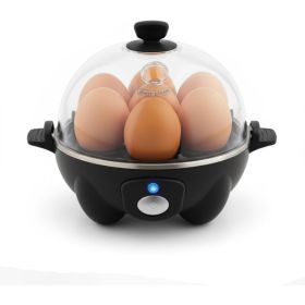 Rapid Egg Cooker, 7 Hard Boiled Eggs, Black Egg Poacher Boiler, Steamer & Omelette Maker Machine, Soft Or Poached Eggs For Breakfast
