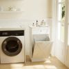 Trash Can Cabinet in White Wood Finish - Accommodates 10-Gallon Trash Bin
