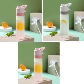 Spray Water Bottle For Girls Outdoor Sport Fitness Water Cup Large Capacity Spray Bottle Drinkware Travel Bottles Kitchen Gadgets (Option: Pink and Pink and White)