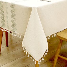 Cotton Linen Tablecloth Farmhouse Decor Waterproof Table Cover For Dining Room Table Daily Dinner (Option: 55x78inches)