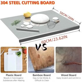 XXL 304 Stainless Steel Cutting Board  Anti-Slip & Mildew-Proof! No More Moldy Wooden Boards | Heavy-Duty & Food-Safe, Easy To Clean â€“ Chop Meat, Kn (Option: 40cm60cm)