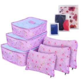 9Pcs Clothes Storage Bags Water-Resistant Travel Luggage Organizer Clothing Packing Cubes (Option: PurpleCherry)