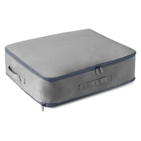 1Pc Foldable Storage Bag For Comforter Quilt Blanket Clothes Season Changing Organization Pillows Beddings With Dual Zippers (Option: Grey-M)