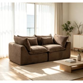 74.8" Width Cloud Couch Oversized Modular Sectional Sofa True Relax Comfy Couches Wide&Deep Seat Sofas for Living Room Furniture Sets, Corduroy Fabric (Option: Khaki)