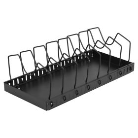 1Pc Pull Out Pots And Pans Organizer Under Cabinet With 8 Adjustable Dividers Rustproof Carbon Steel Sliding Pots Holder For Kitchen Cookware Bakeware (Option: Black)