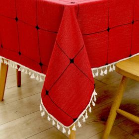 Cotton Linen Tablecloth Farmhouse Decor Waterproof Table Cover For Dining Room Table Daily Dinner (Option: 55x62inches)