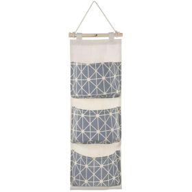 Wall Mounted Storage Bag Door Closet Hanging Storage Bag Organizer Waterproof 3 Pockets Pouch (Option: Grey)